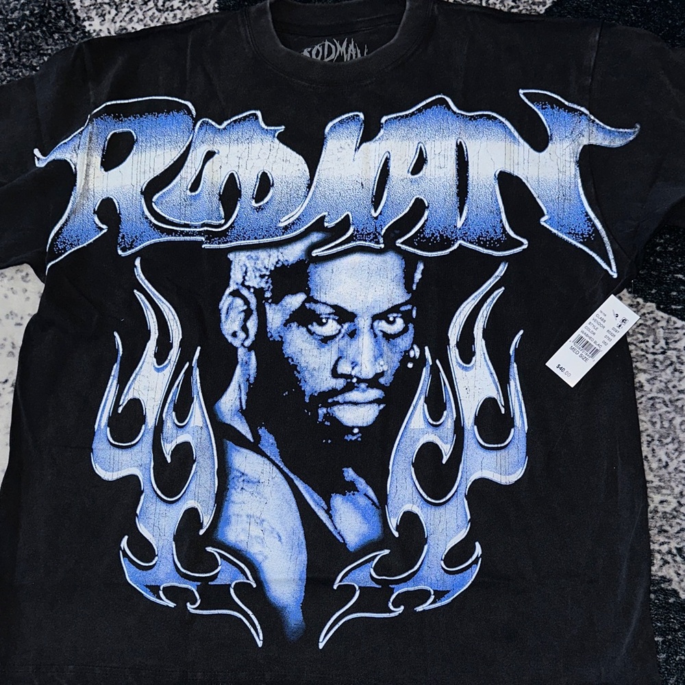 PacSun Black and Blue Graphic Men's Shirt